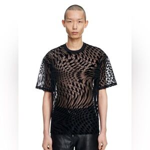 Mugler X H&M Black Star Pattern Sheer Shirt - Size Small